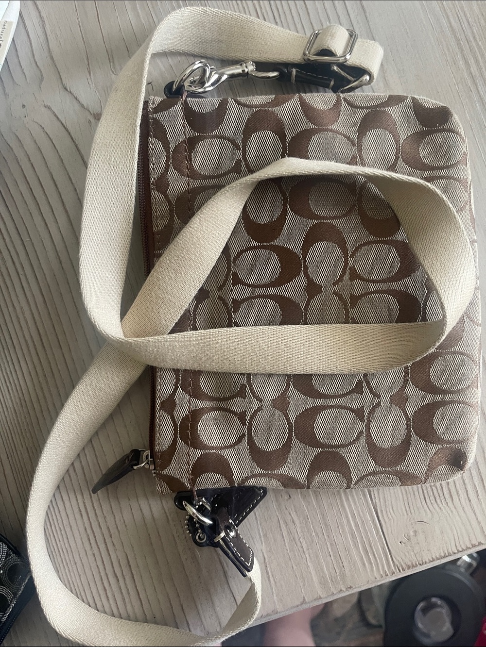 Canvas Crossbody Bag in Tan - Picture 3 of 7